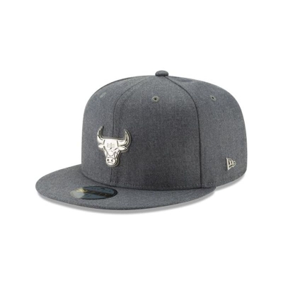Chicago Bulls Gorra | New Era NBA Glossed Badge 59fifty Fitted Cap Mexico - Grises